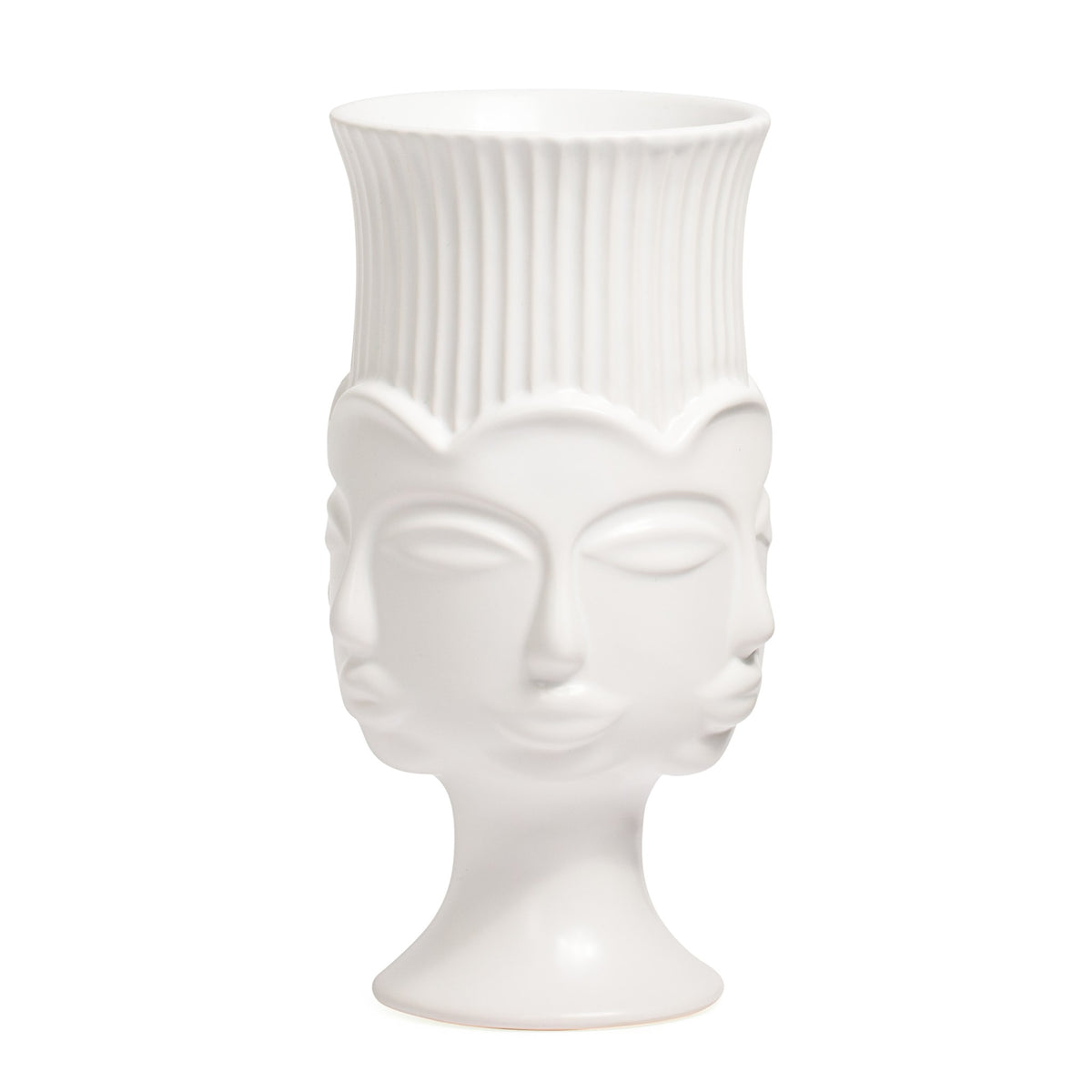 Odyssey Ceramic Face Vase - White