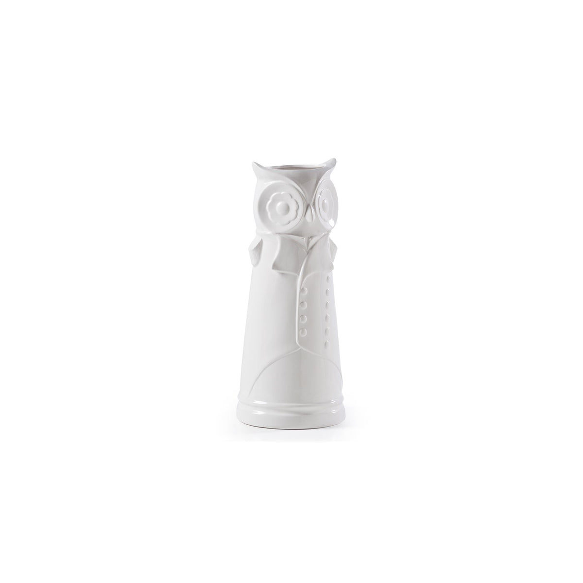 Notable Owl White Ceramic Umbrella Stand