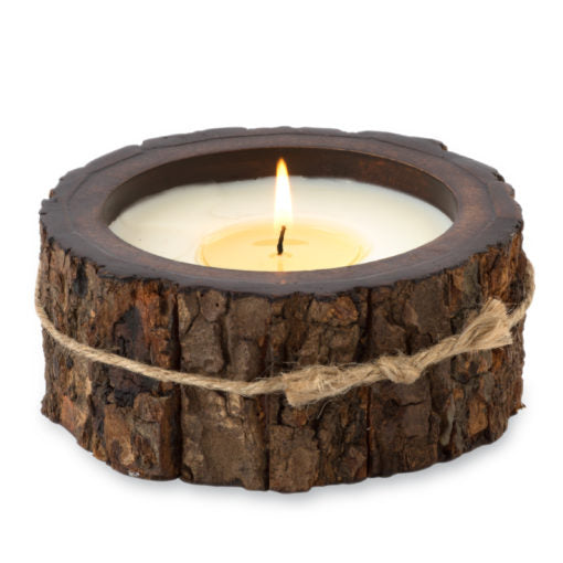 Small Tree Bark Pot Candle