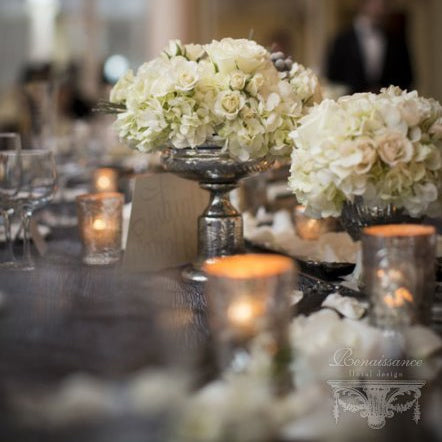 Silver Mercury Glass Votive - Candle Holder