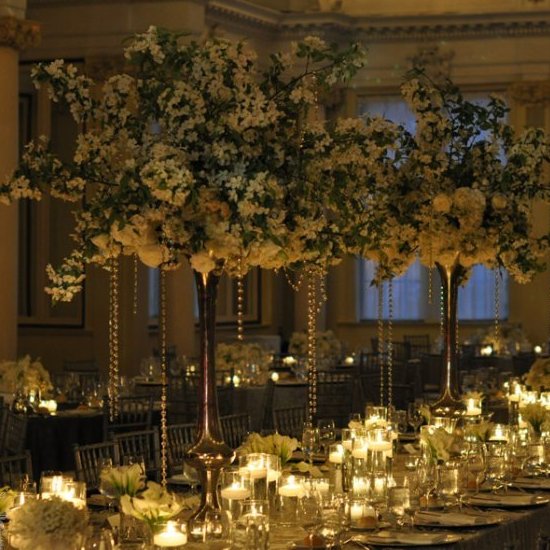 Wedding Flowers Trumpet Stand - Silver