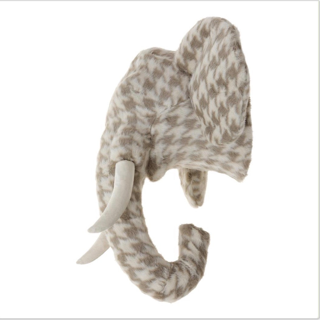 Houndstooth Pattern Elephant Head Wall Mount