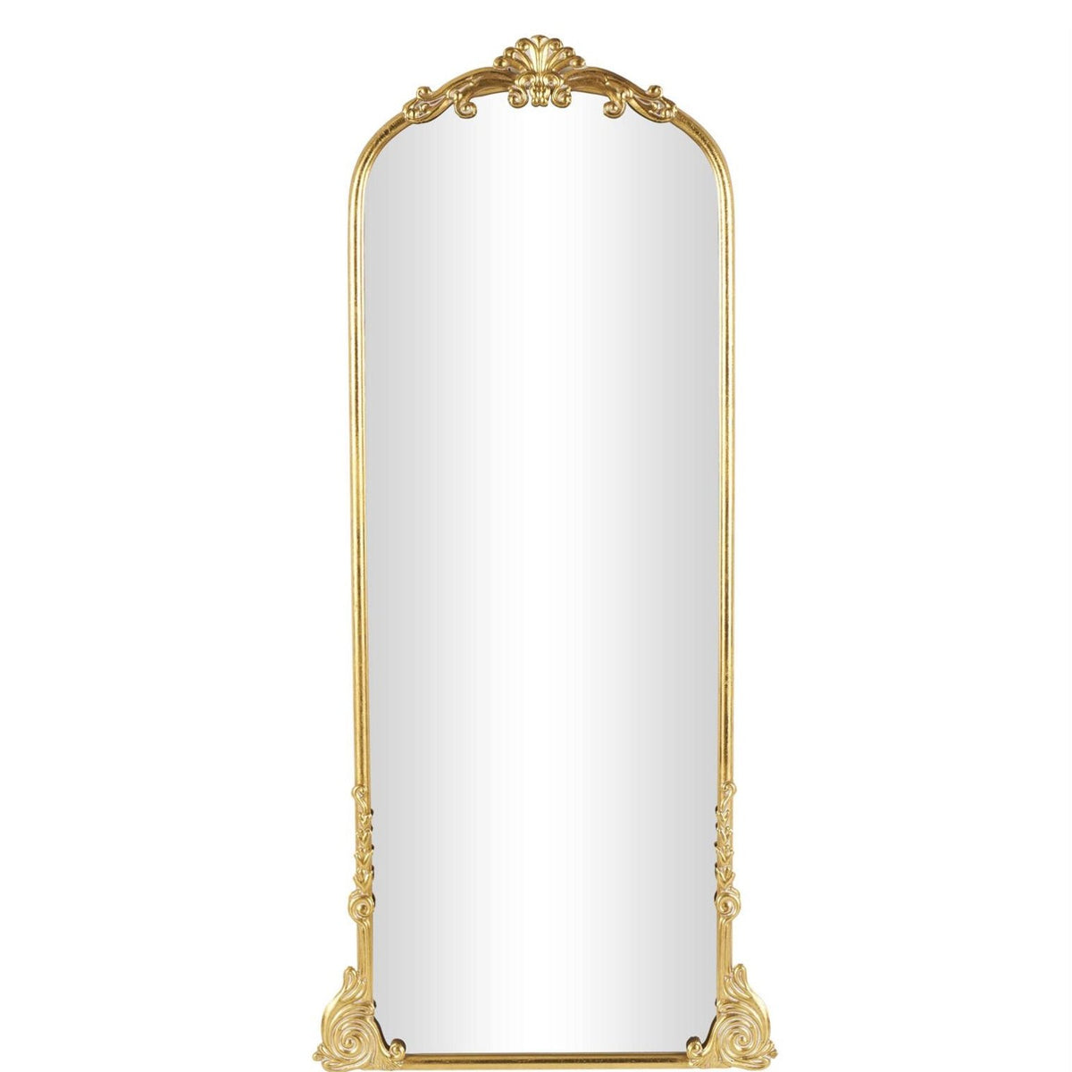 Gold Arched Floor Mirror