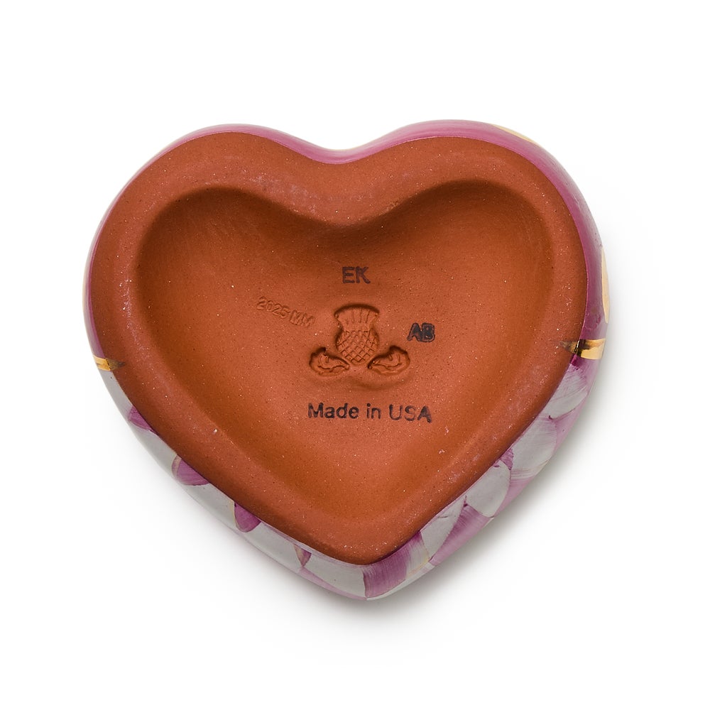 Pink Dotty Heart Ceramic
