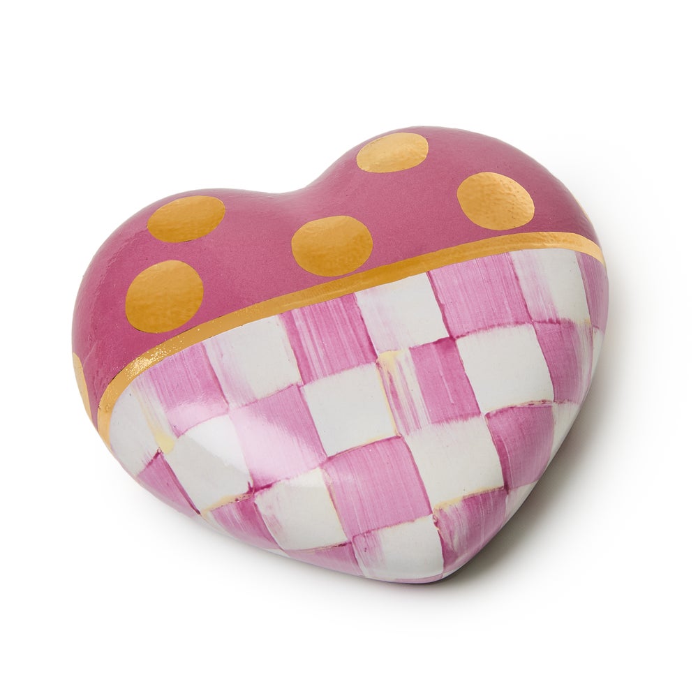 Pink Dotty Heart Ceramic