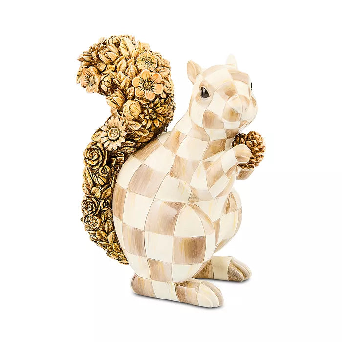 Mocha Check Squirrel Figurine
