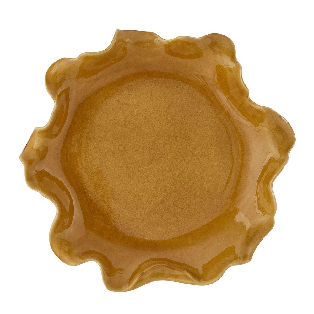 Golden Crest Ruffle Bowl