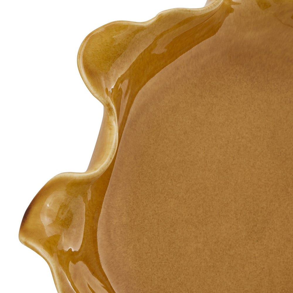 Golden Crest Ruffle Bowl