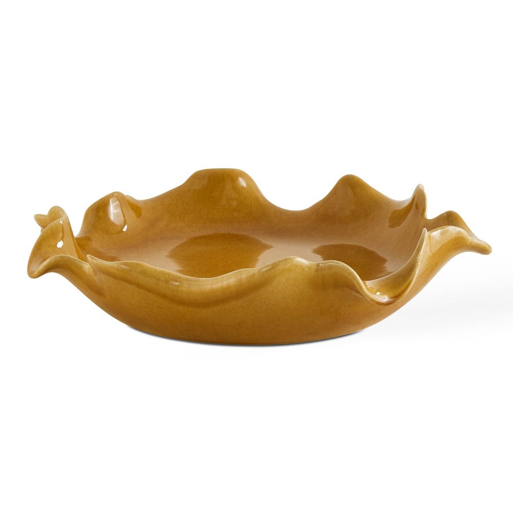 Golden Crest Ruffle Bowl