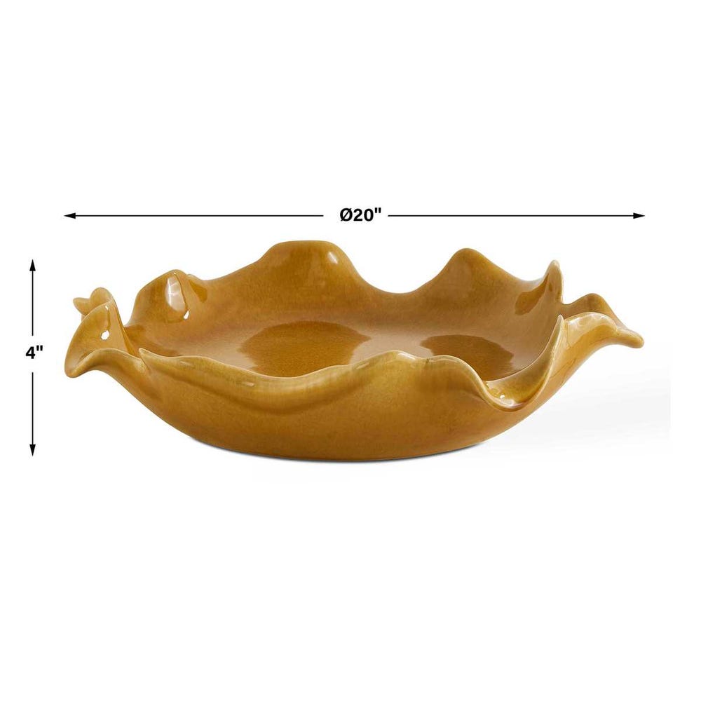 Golden Crest Ruffle Bowl