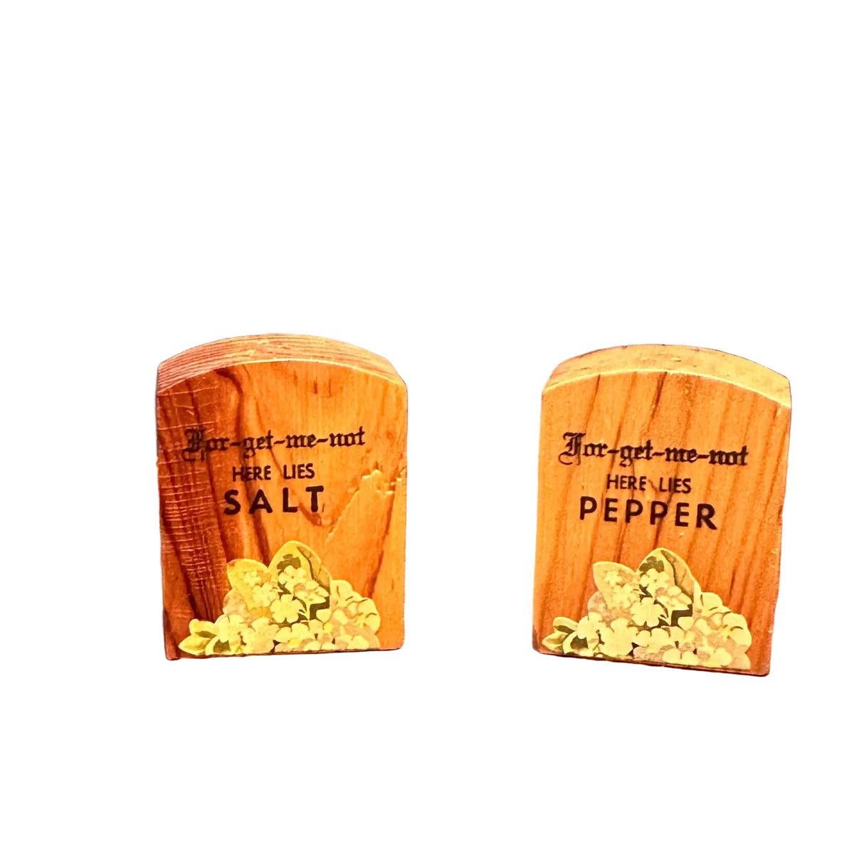 Wooden Tombstone Salt & Pepper Shakers
