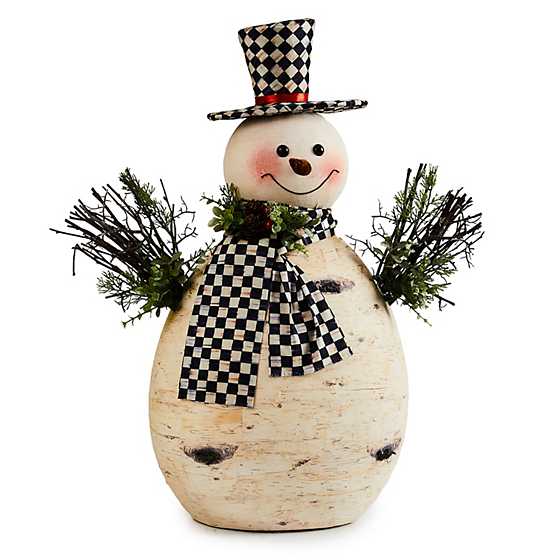 Farmhouse Holiday Large Birch Snowman Figurine