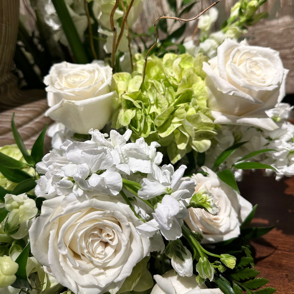 RFD White &amp; Green Cremation Wreath