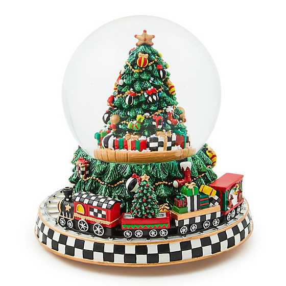 Cozy Christmas Tree &amp; Train Snow Globe