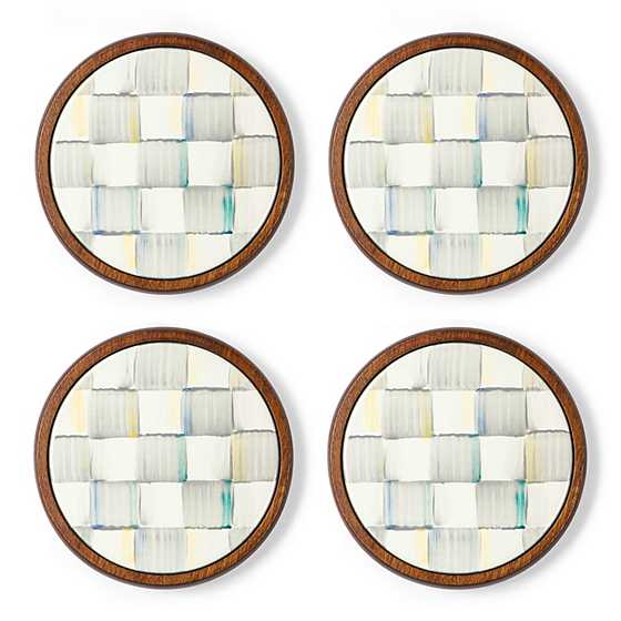 Sterling Check Coasters - Set of 4