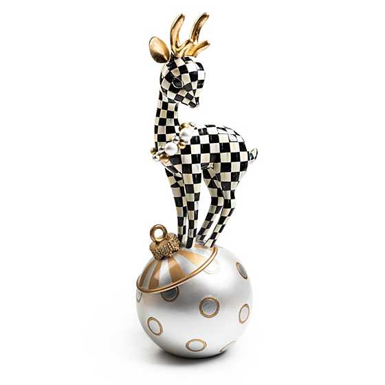 Courtly Check Deary Deer On Ornament - Gold