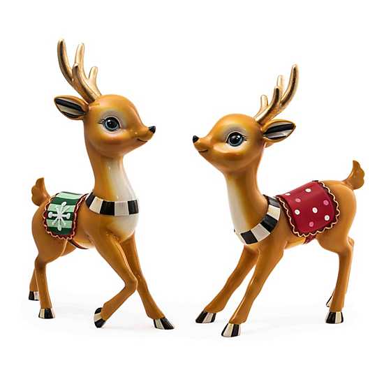 Granny Kitsch Tabletop Deer - Set of 2