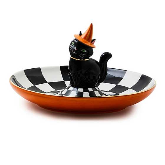 Trick or Treat Cat Check Candy Dish