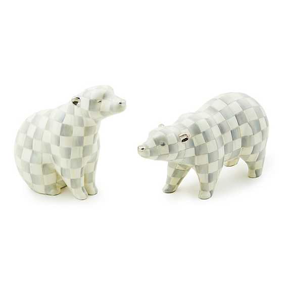 Sterling Check Polar Bear Figurines, Set of 2