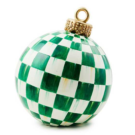 Dark Green Check Tabletop Ornament