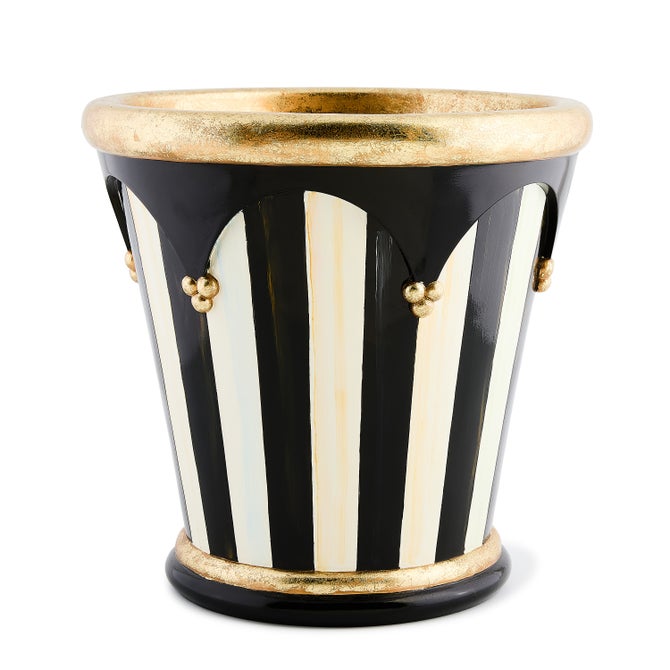 Courtly Stripe 13&quot; Flower Pot