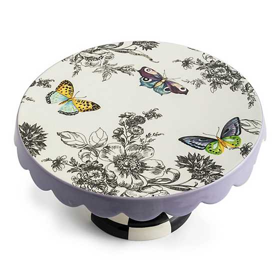 Butterfly Toile Pedestal Platter - Small