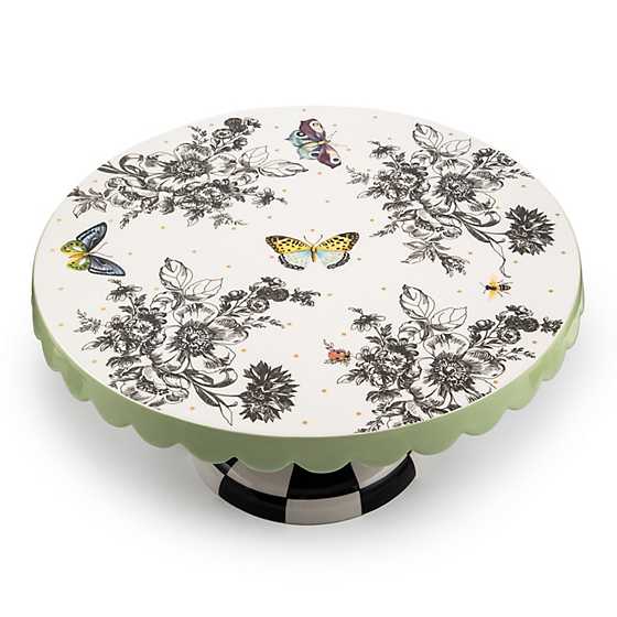 Butterfly Toile Pedestal Platter - Large