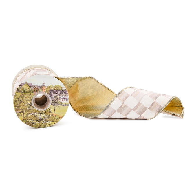 Mocha Check 4&quot; Ribbon
