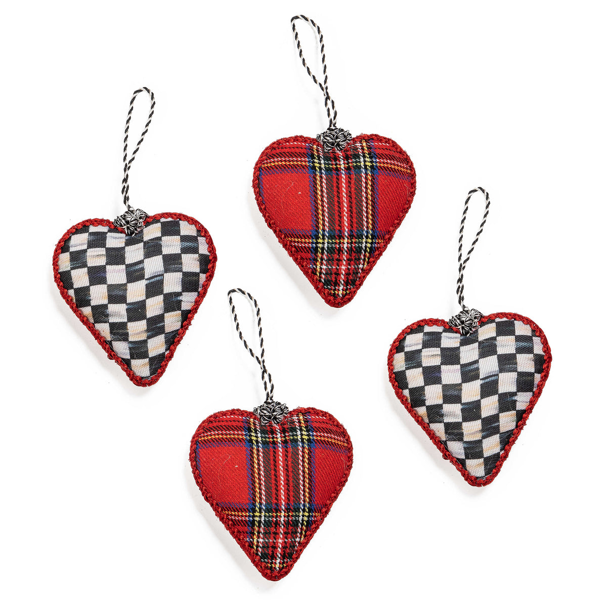 Tartastic Heart Ornaments - Set of 4