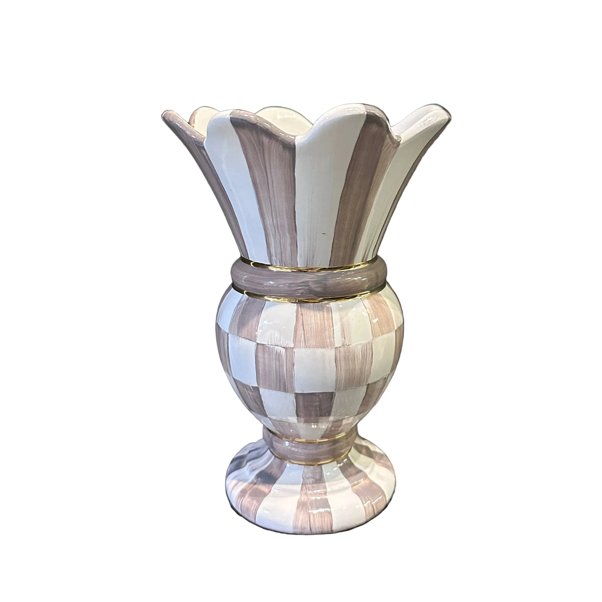 Mocha Check Small Great Vase