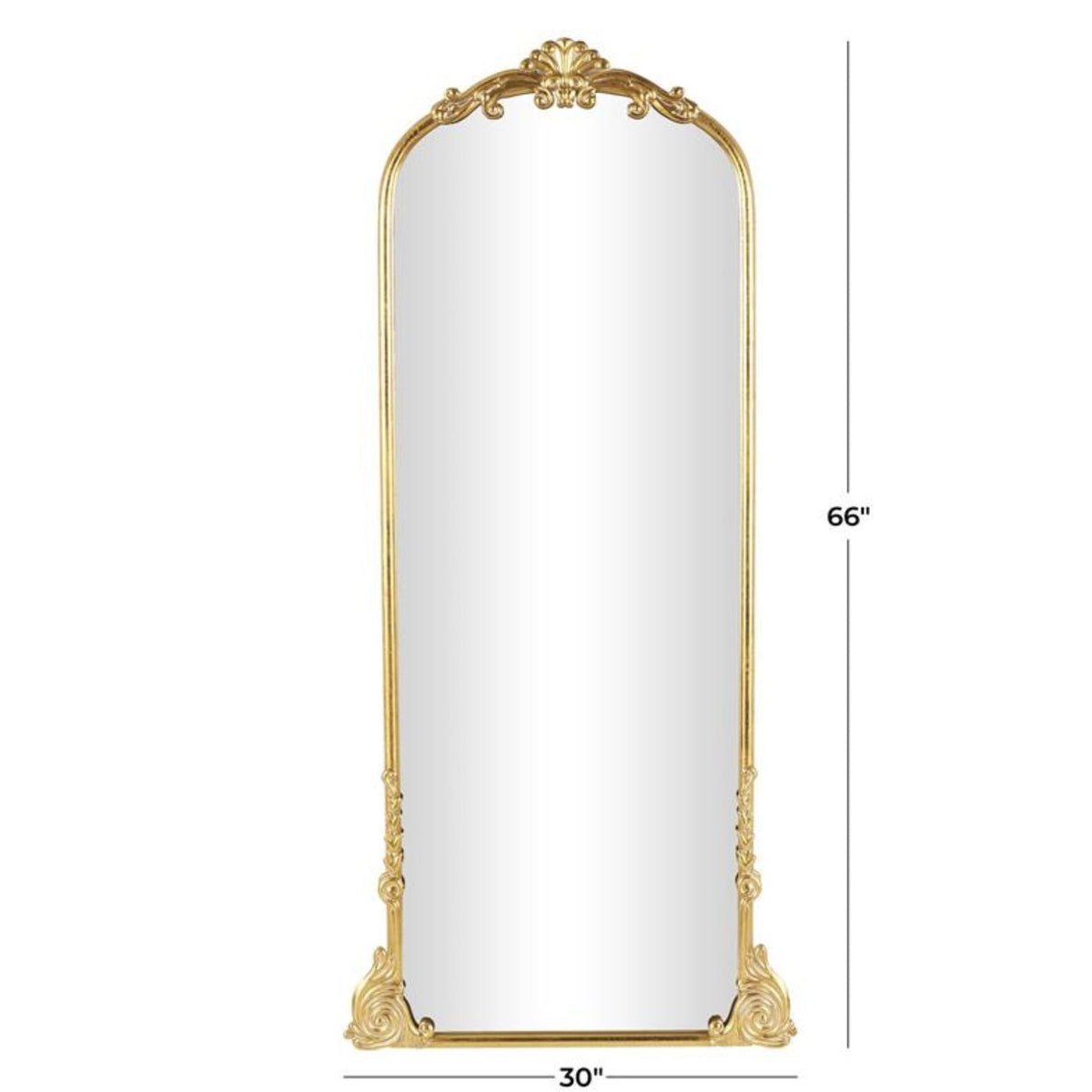 Gold Arched Floor Mirror