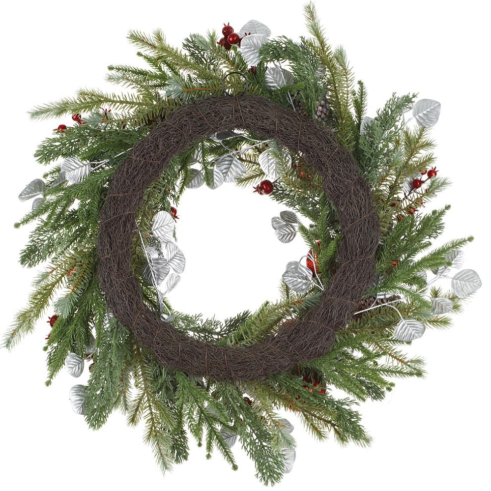 Pine Wreath w/ Sequence Ornaments