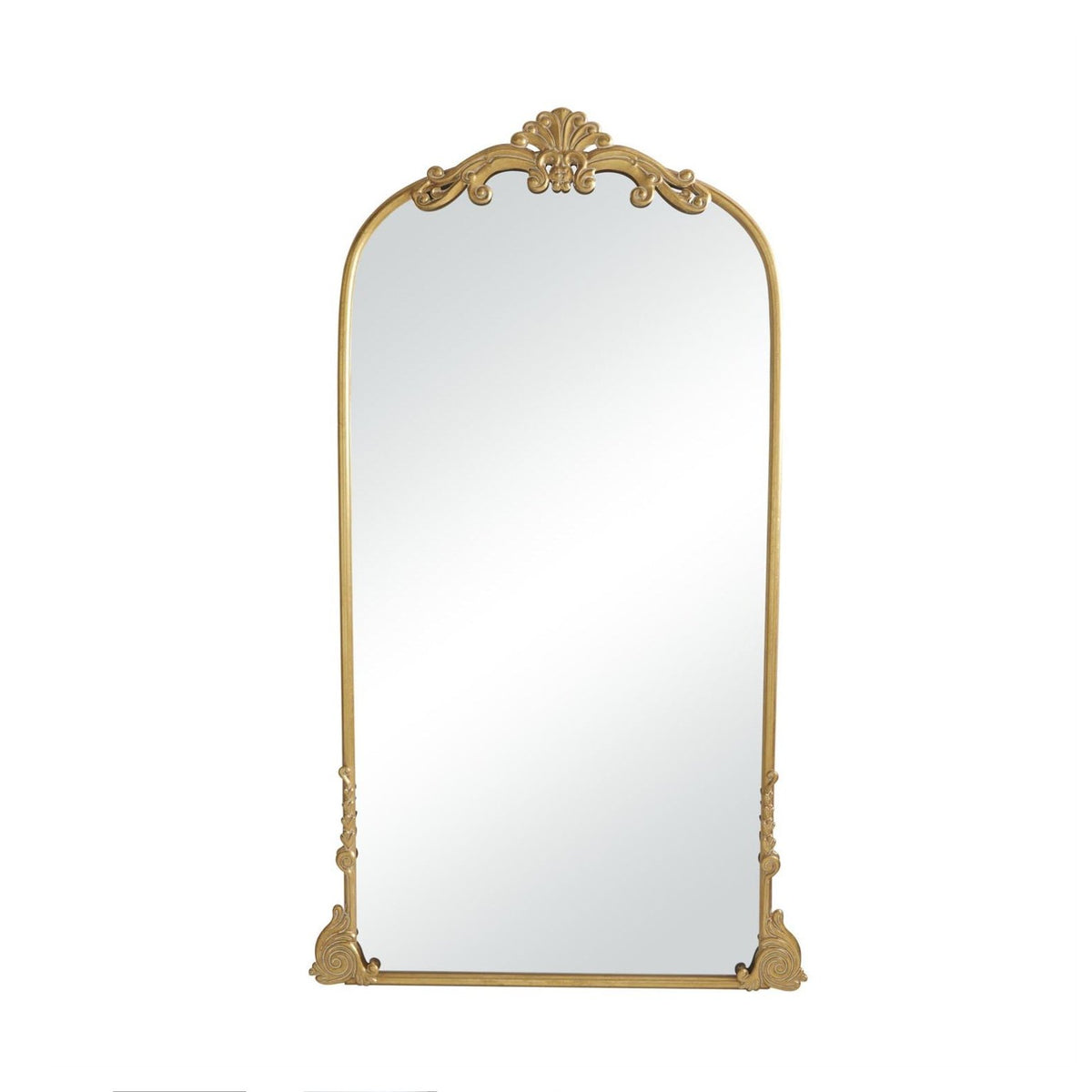 Gold Arched Floor Mirror