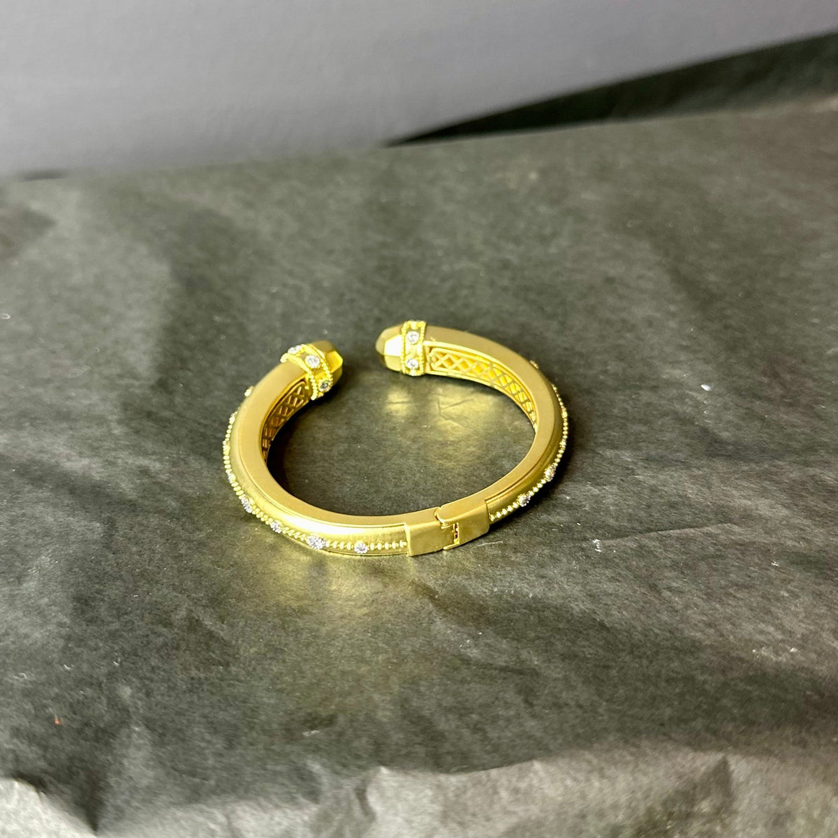 Matte Gold Hinged Bracelet