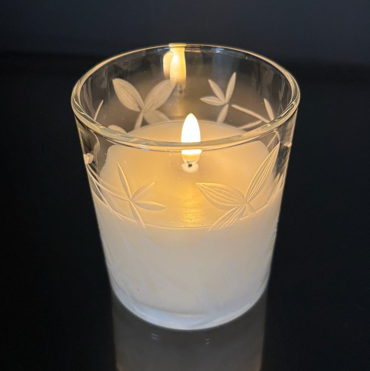 Ivory Floral Candle
