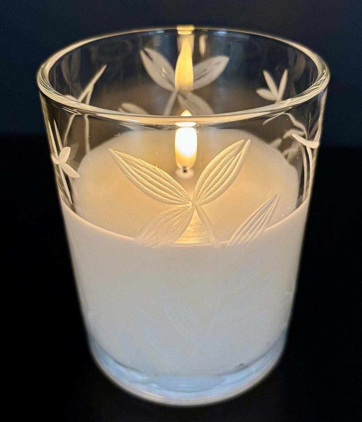 Ivory Floral Candle