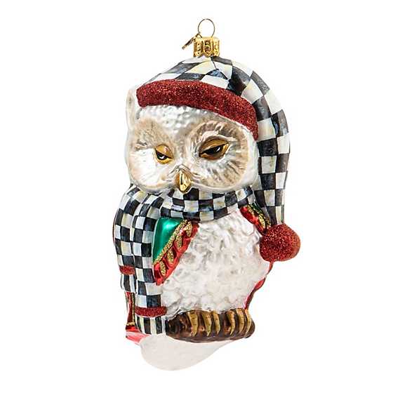 Glass Ornament - Sleepy Owl
