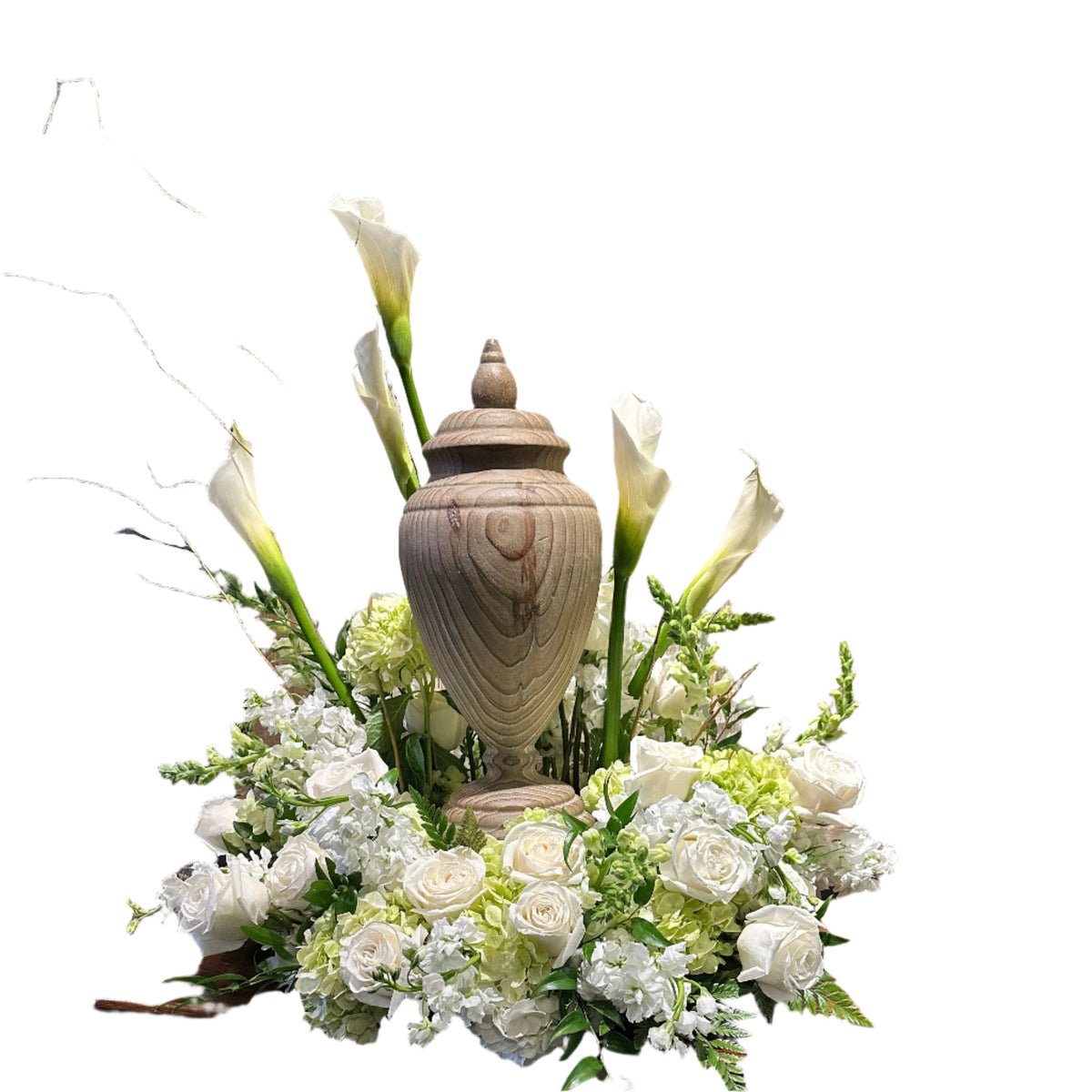 RFD White &amp; Green Cremation Wreath