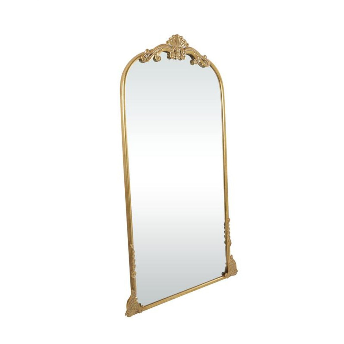 Gold Arched Floor Mirror