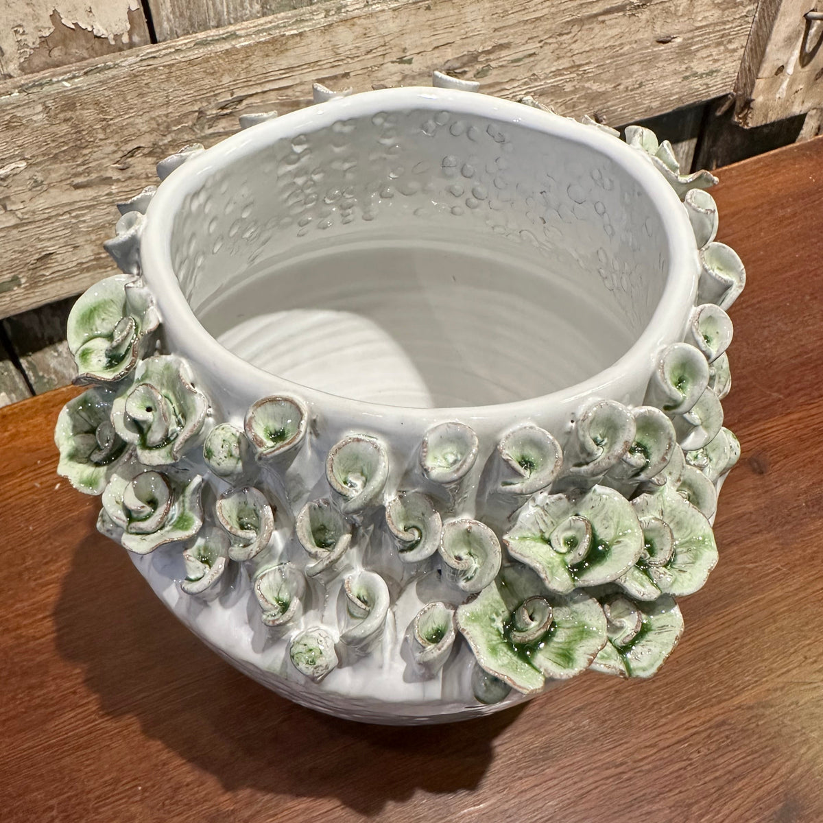 Green Flower Design Vase