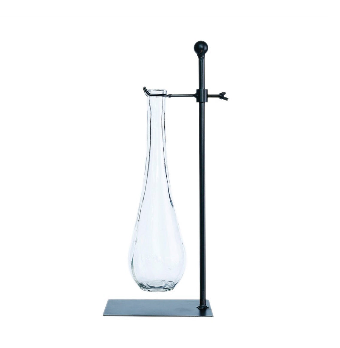 Glass Vase With Metal Stand