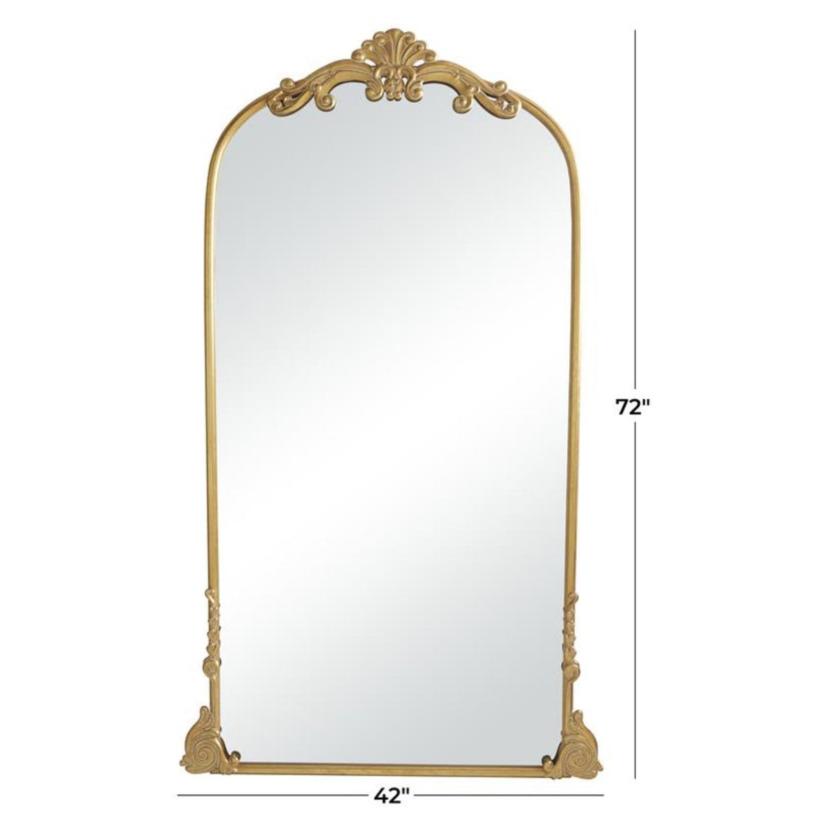 Gold Arched Floor Mirror