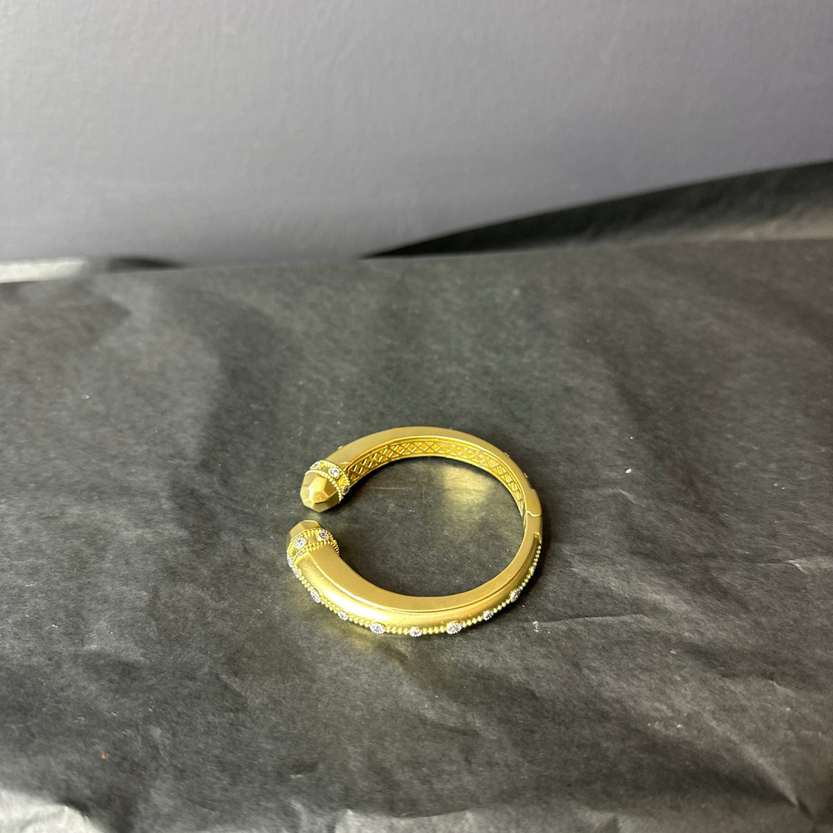 Matte Gold Hinged Bracelet