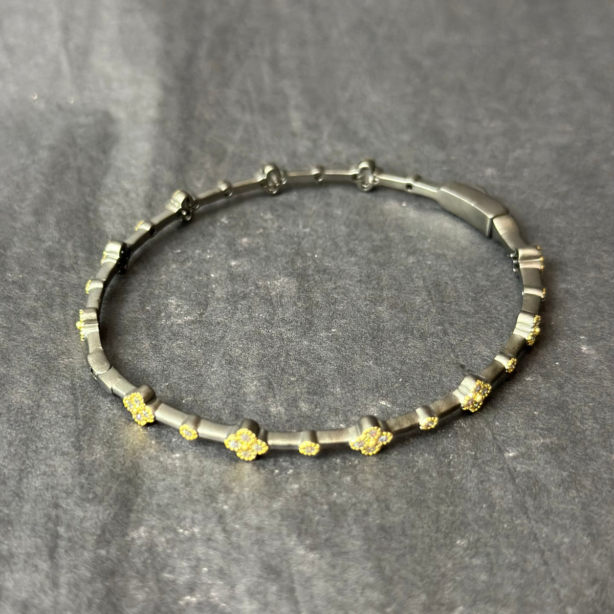 Black Gold Flower Bangle