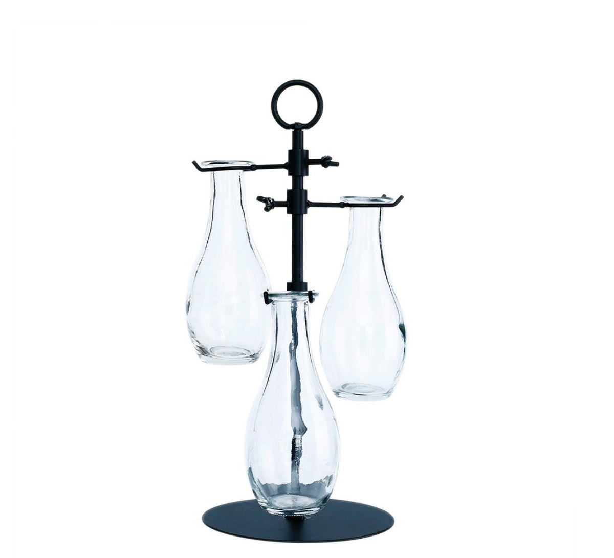 Glass Vase With Metal Stand