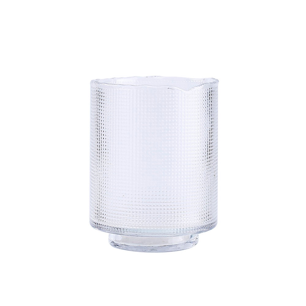 Textured Clear Glass Cylinder Vases