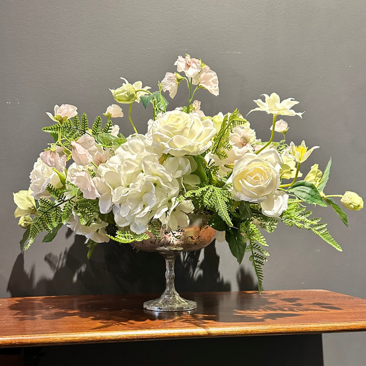 Compote Silk Floral Arrangement