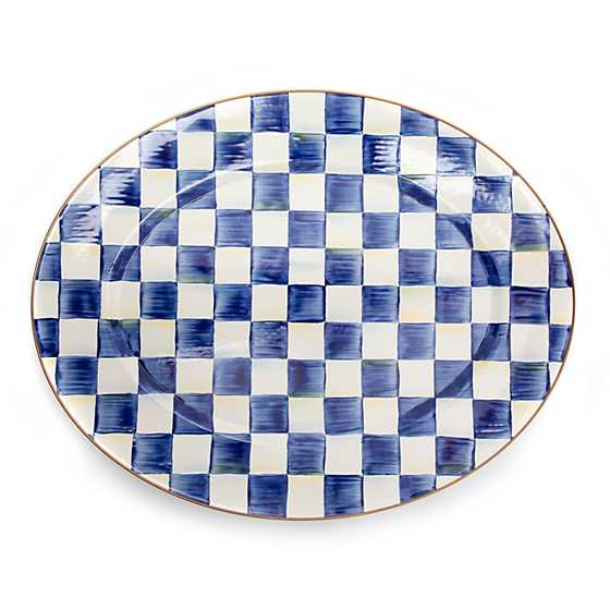 Royal Check Enamel Oval Platter