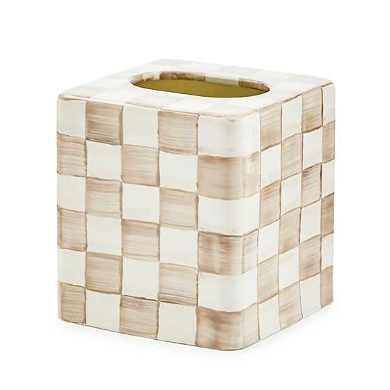 Mocha Check Enamel Boutique Tissue Box Cover