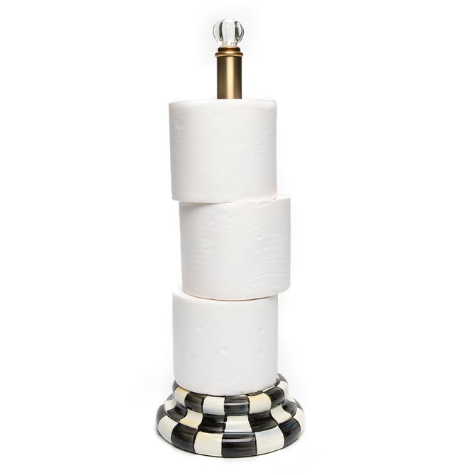 Courtly Check Enamel Bath Toilet Tissue Storage